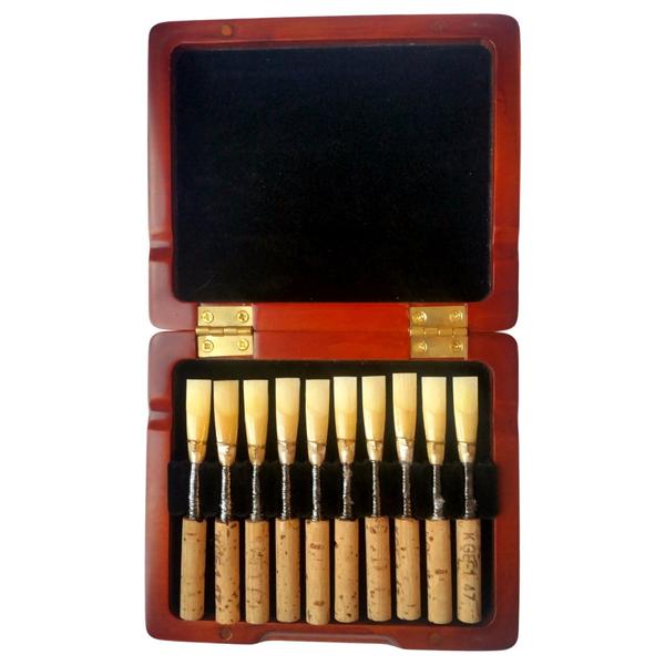 Burnt Amber Wooden Oboe Reed Case (12 Reeds)