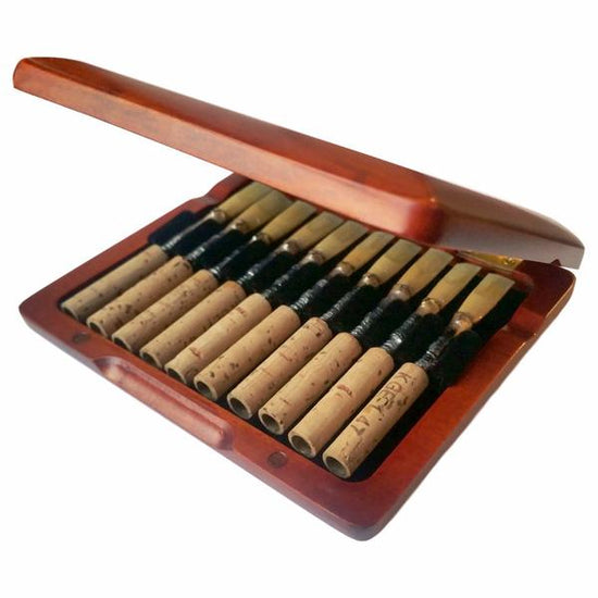 Burnt Amber Wooden Oboe Reed Case (12 Reeds)