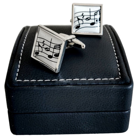 Silver-Plated Cufflinks - Wavy Music