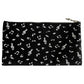 Music Notes Pencil Case, Rectangular - Black with White Symbols