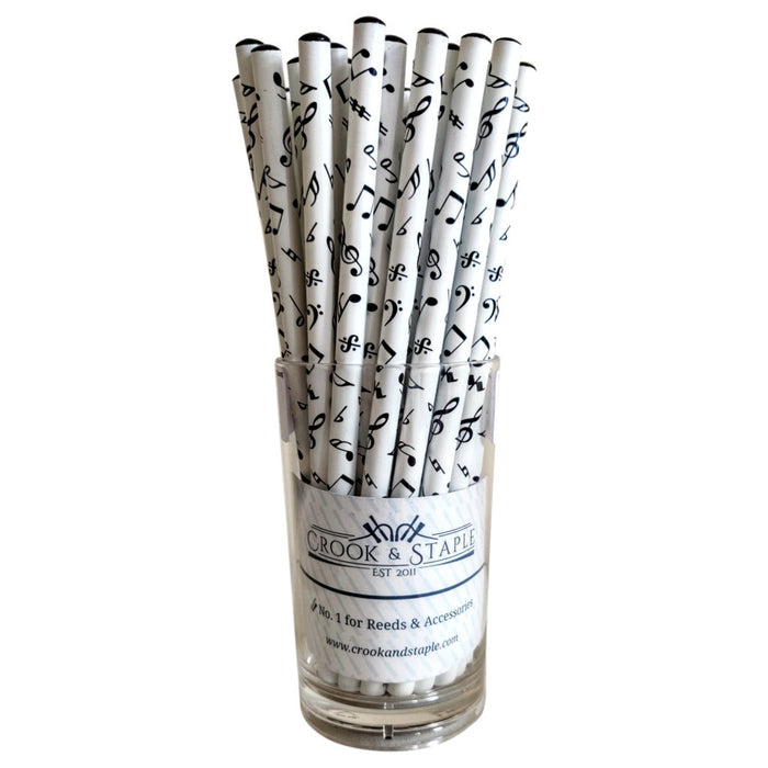White Music Notes HB Pencil